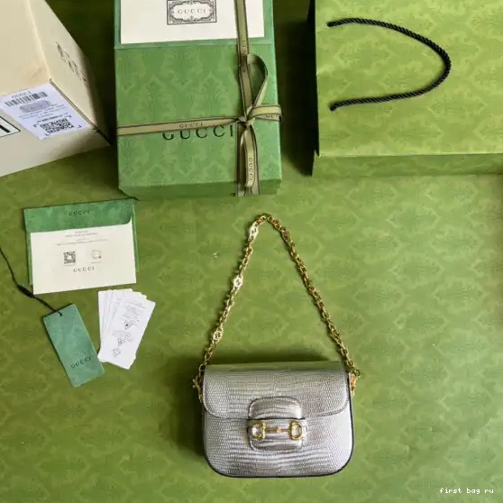 Firstbag ru Gucci Horsebit 1955 bag mini lizard 0527